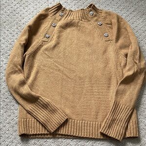 J. Crew Tan Sweater with Jeweled  Buttons